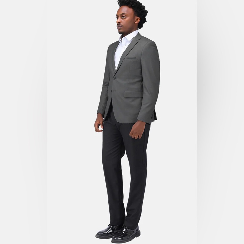 Cloudstyle Men’s Dark Grey Blazer Two Buttons Sport Coat Suit Jacket, 44R, NWT